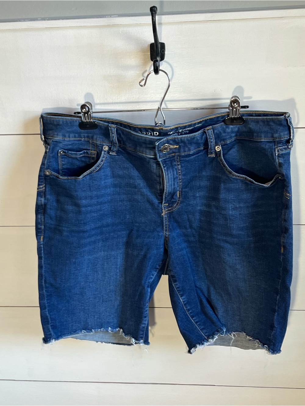 Torrid Dark Blue Distressed Denim Cutoff Shorts